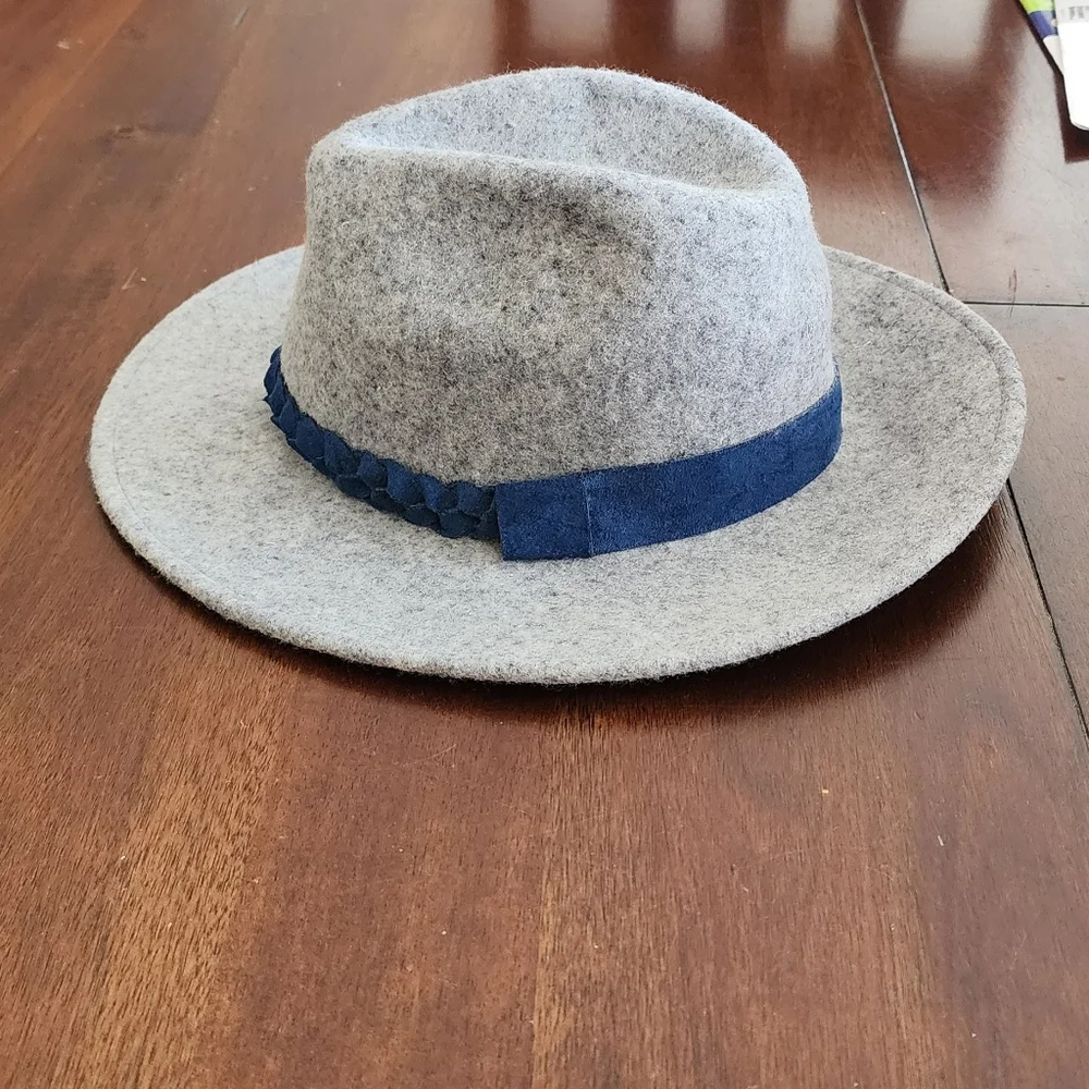 Nautica Grey Wool With‎ Faux Suede Braided Hatband Sz S